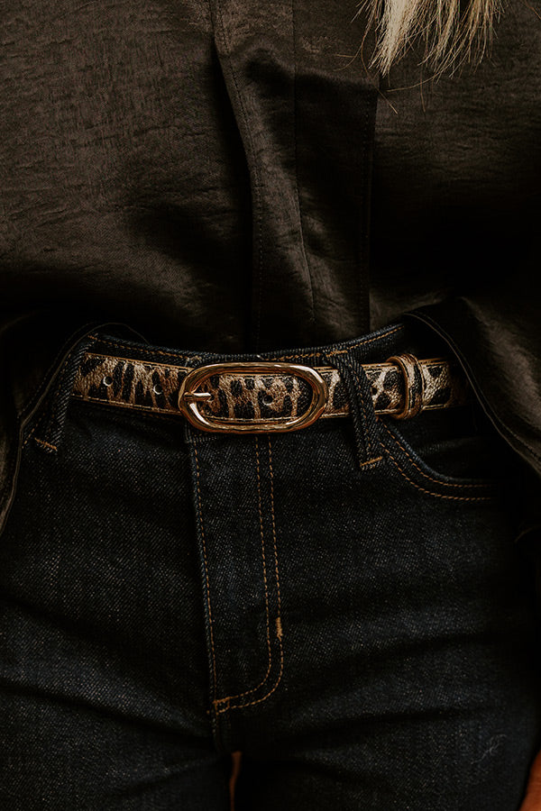 City Luxe Faux Leather Leopard Belt Image - 2