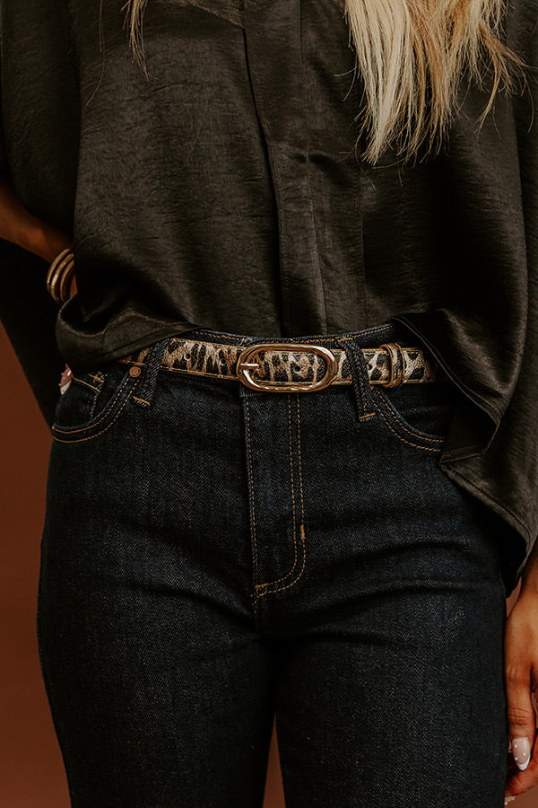 City Luxe Faux Leather Leopard Belt Image - 1