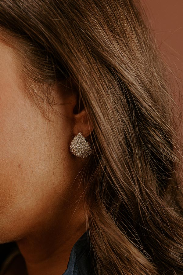 Glimmer Of Gorgeous Pave Hoop Earrings in Silver Image - 1