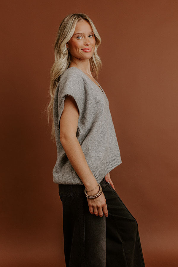 Storybook Charm Knit Vest Top in Grey Image - 5