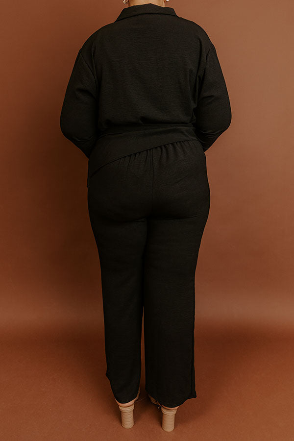 First Class Plans High Waist Pants in Black Curves Image - 4