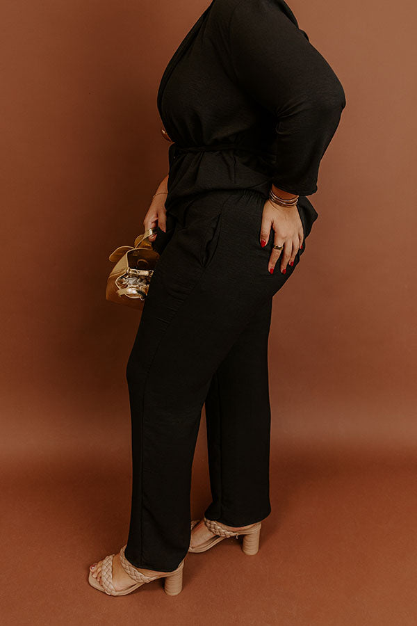 First Class Plans High Waist Pants in Black Curves Image - 3