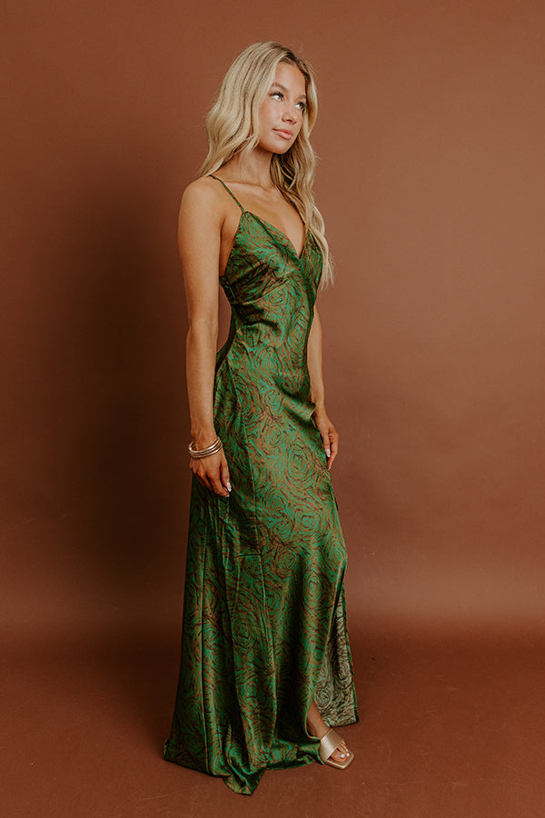 Glamour Galore Satin Maxi Dress Image - 4