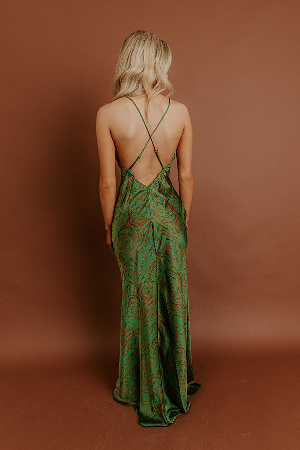 Glamour Galore Satin Maxi Dress Image - 5