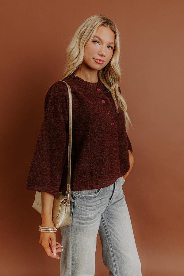 Uptown Chic Knit Cardigan in Windsor Wine Image - 3