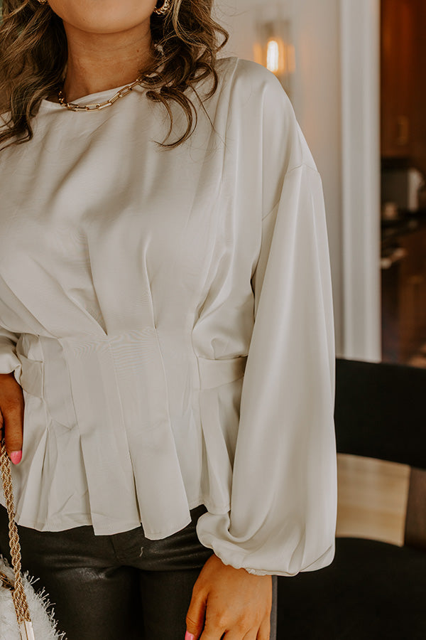 Kind Smile Satin Top in Cream Image - 2