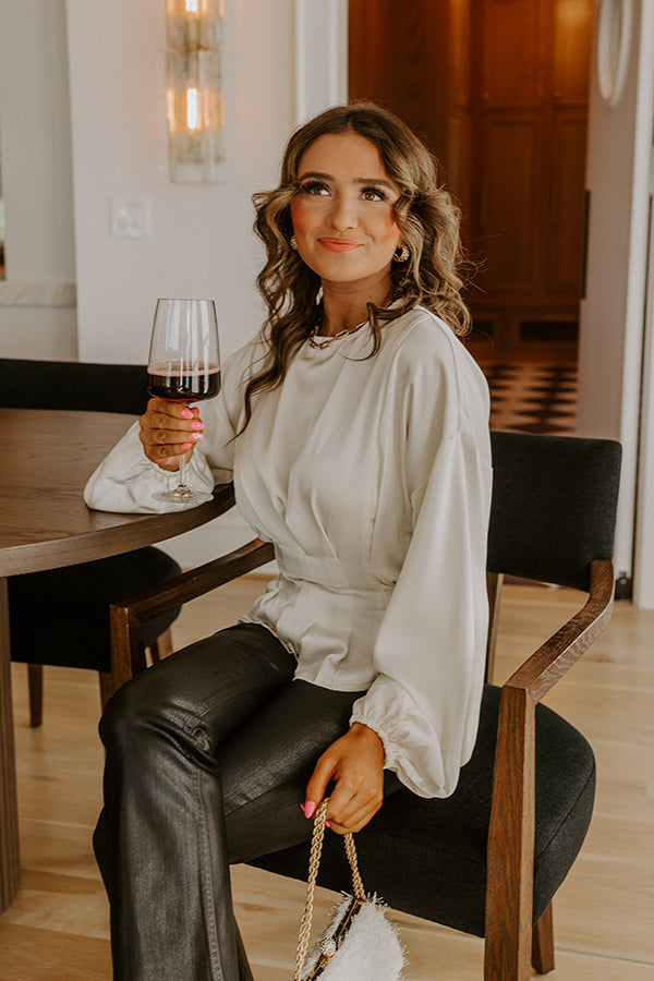 Kind Smile Satin Top in Cream Image - 1