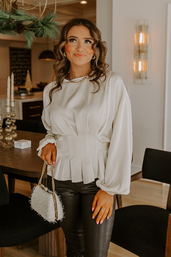 Kind Smile Satin Top in Cream Image - 3