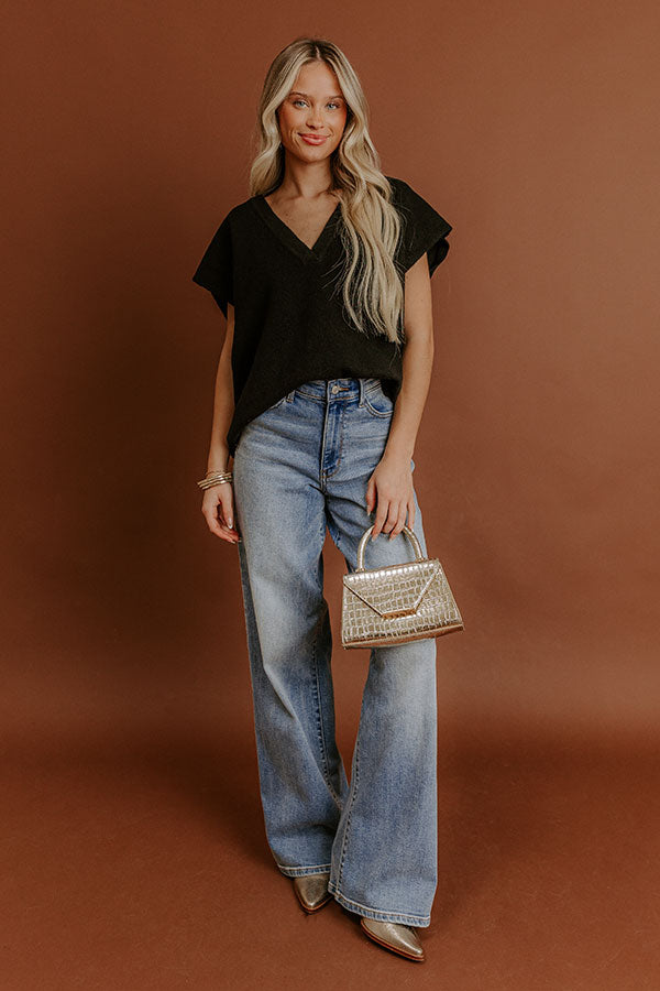 Storybook Charm Knit Vest Top in Black Image - 2