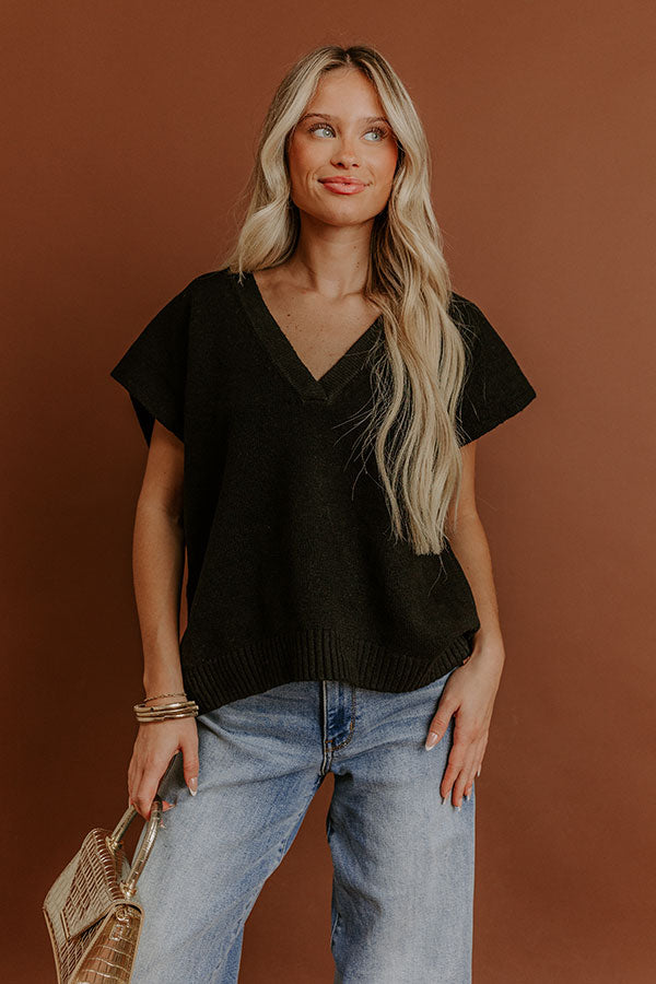 Storybook Charm Knit Vest Top in Black Image - 4