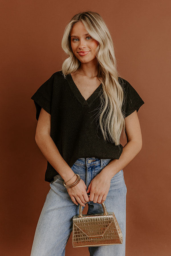 Storybook Charm Knit Vest Top in Black Image - 1