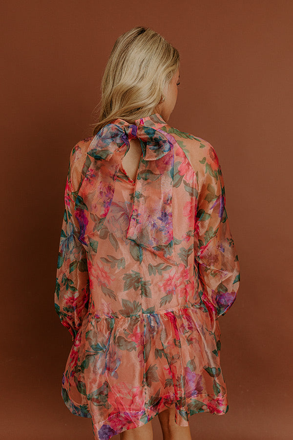 Sweet Serenade Floral Organza Mini Dress Image - 3