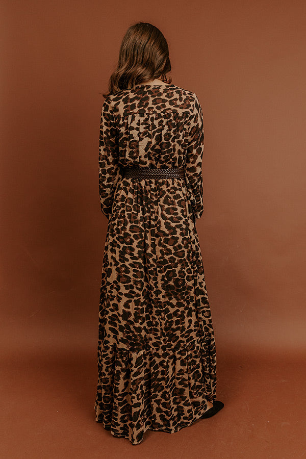 Chic Affair Leopard Maxi Dress Image - 5
