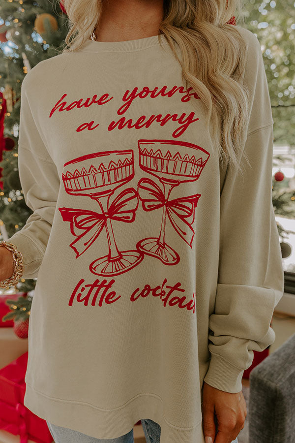 Have Yourself A Merry Little Cocktail Graphic Sweatshirt Image - 5