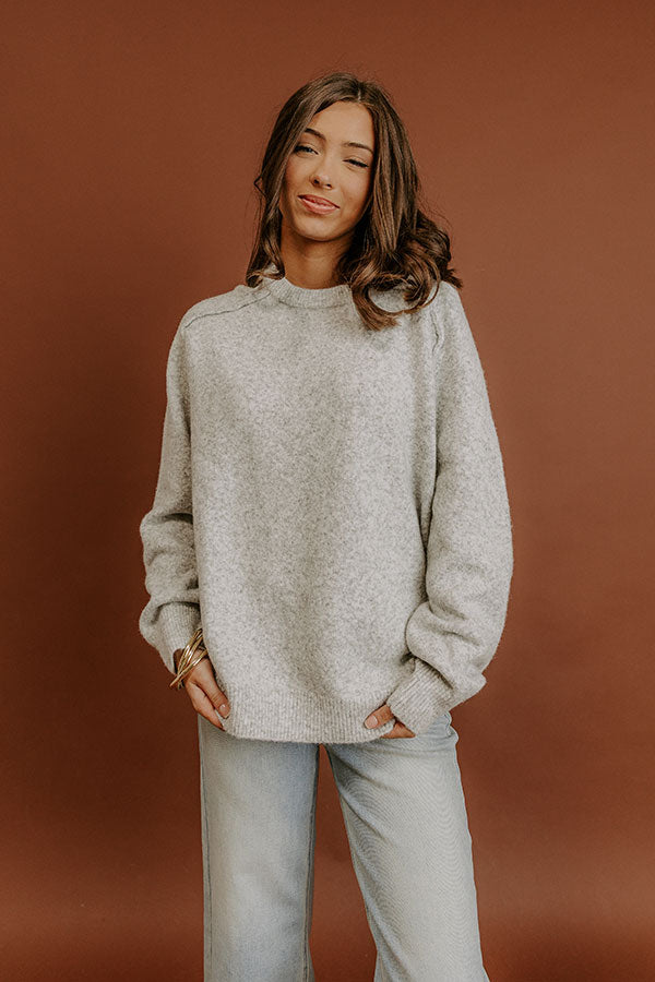 On Cloud Nine Knit Sweater in Grey Image - 2