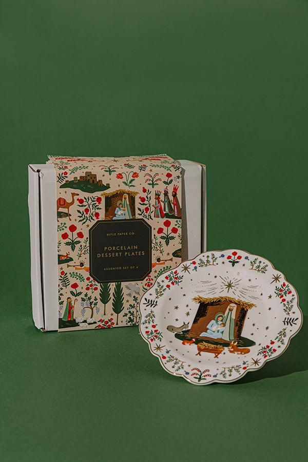 Rifle Paper Co. Nativity Porcelain Dessert Plate Set Image - 1