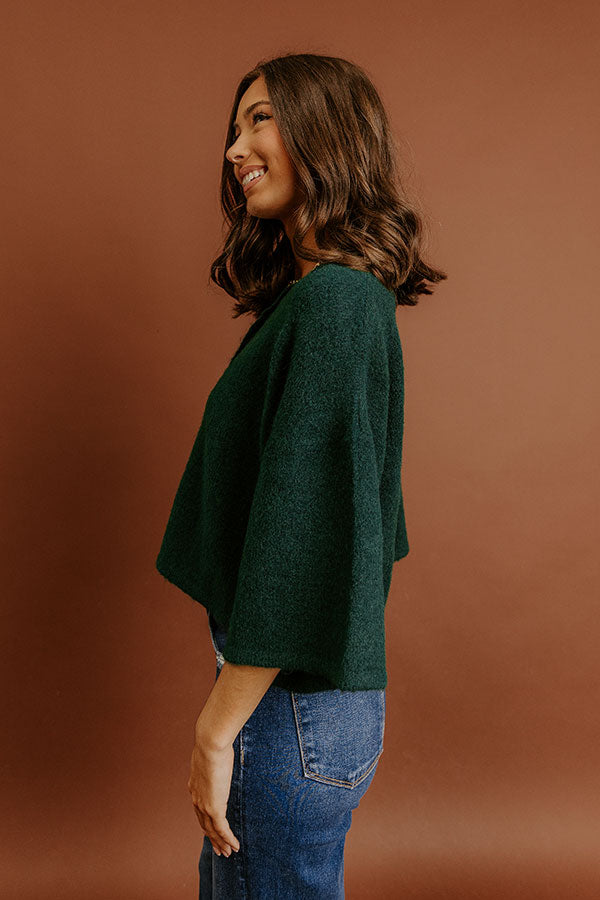 Uptown Chic Knit Cardigan in Hunter Green Image - 5