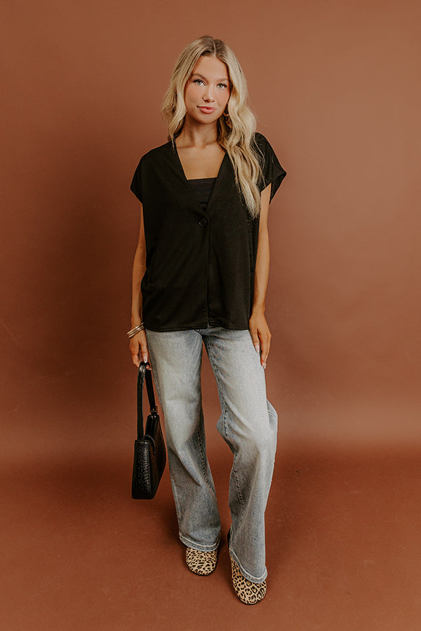 Chic Routine Oversized Vest Top in Black Image - 3
