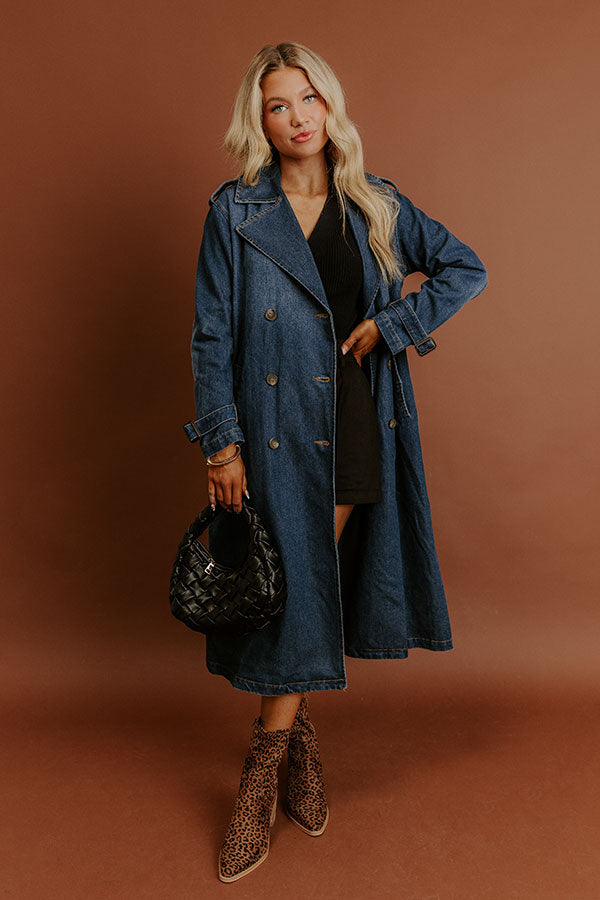 Fashion Week Denim Trench Coat Image - 1