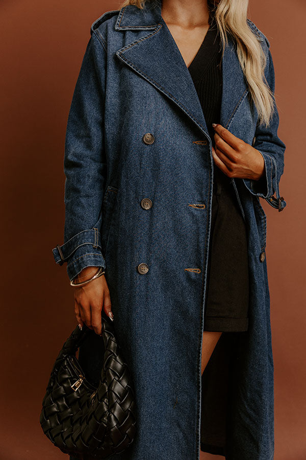 Fashion Week Denim Trench Coat Image - 2
