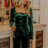 Chic Influencer Velvet Top in Hunter Green Image - 1