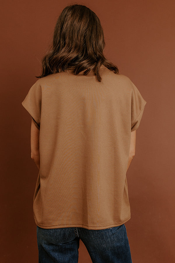 Chic Routine Oversized Vest Top in Mocha Image - 5