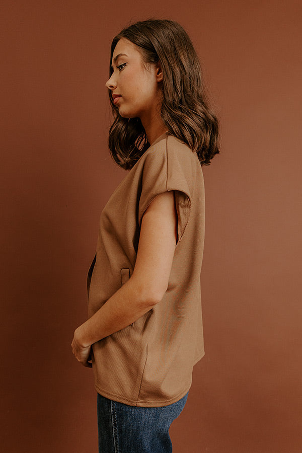 Chic Routine Oversized Vest Top in Mocha Image - 4