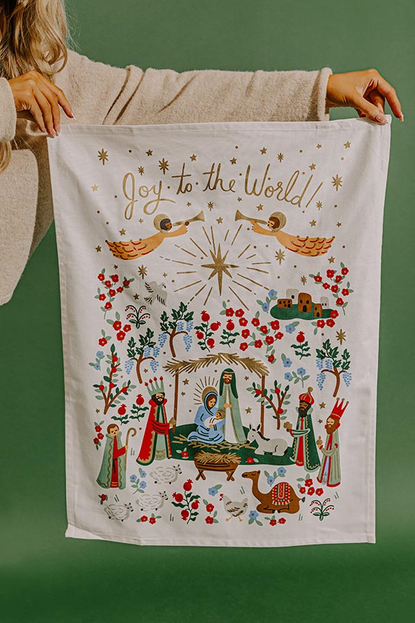 Rifle Paper Co. Nativity Holiday Tea Towel Image - 1
