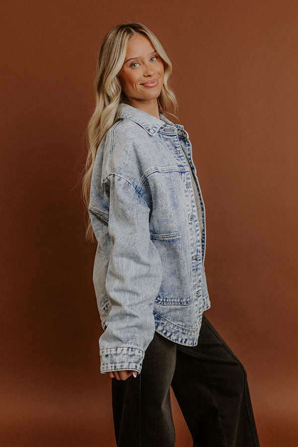 Southern Charm Vintage Wash Denim Jacket Image - 5