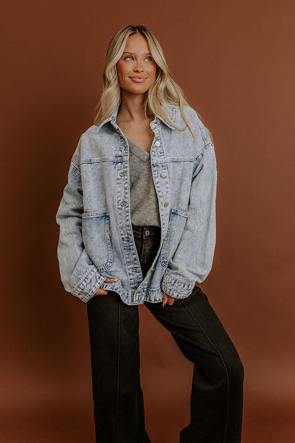 Southern Charm Vintage Wash Denim Jacket Image - 4