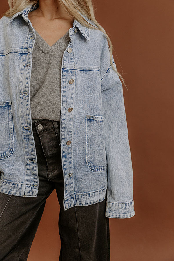 Southern Charm Vintage Wash Denim Jacket Image - 3
