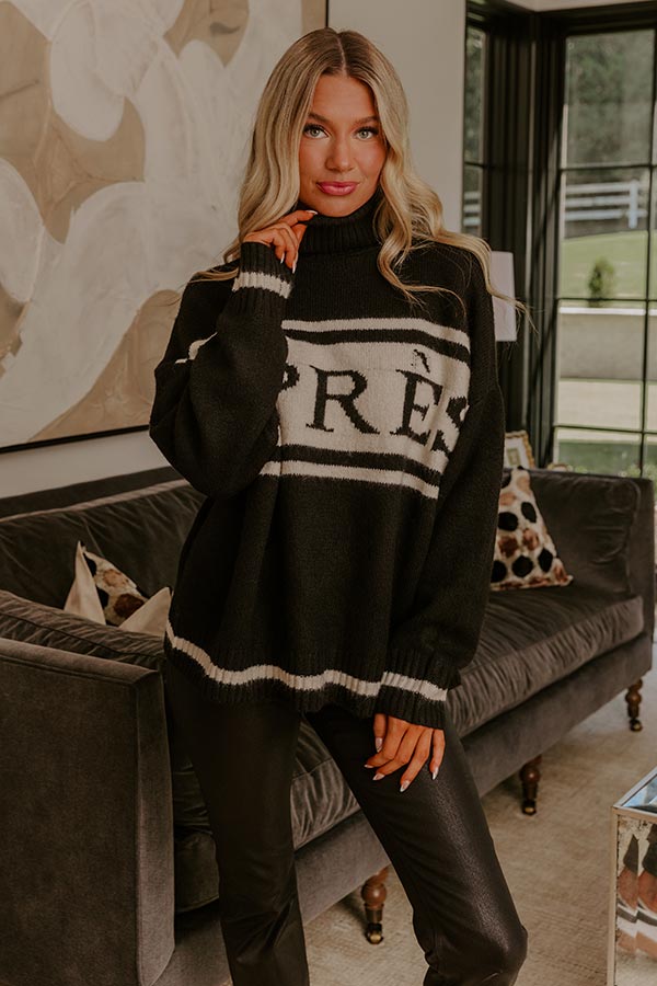 Apres Ski Lodge Knit Sweater in Black Image - 3