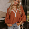 Midtown Charm Knit Top in Cinnamon Image - 1