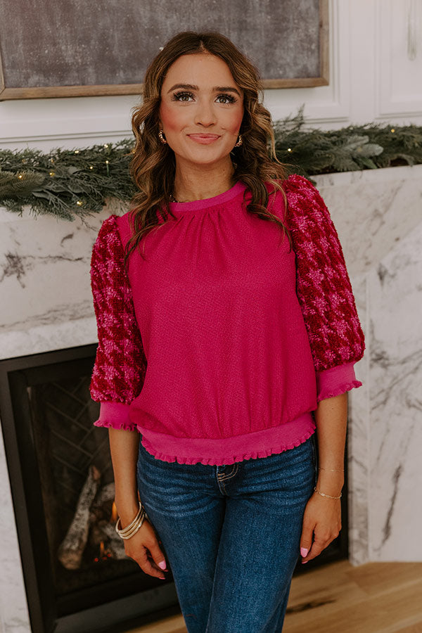 Toast To Fabulous Houndstooth Knit Top Image - 3