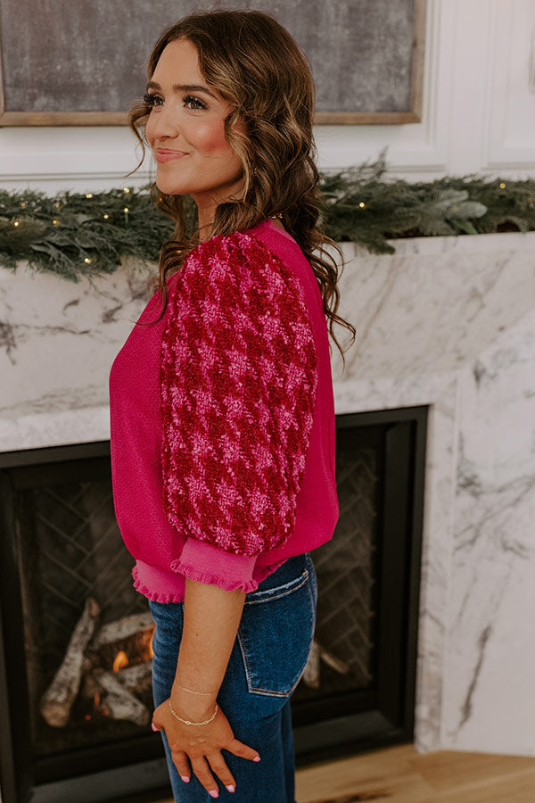 Toast To Fabulous Houndstooth Knit Top Image - 2