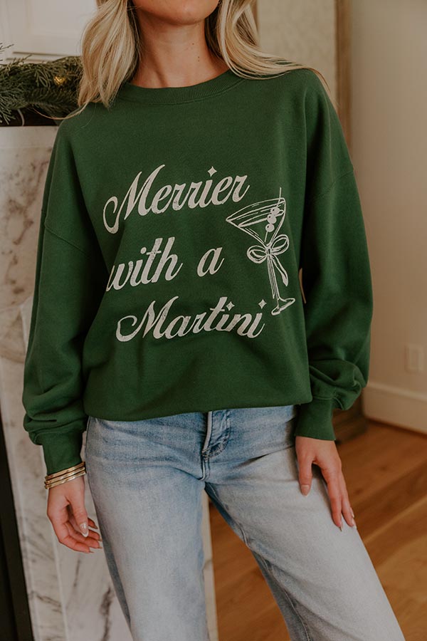 Merrier With A Martini Graphic Sweatshirt Image - 3