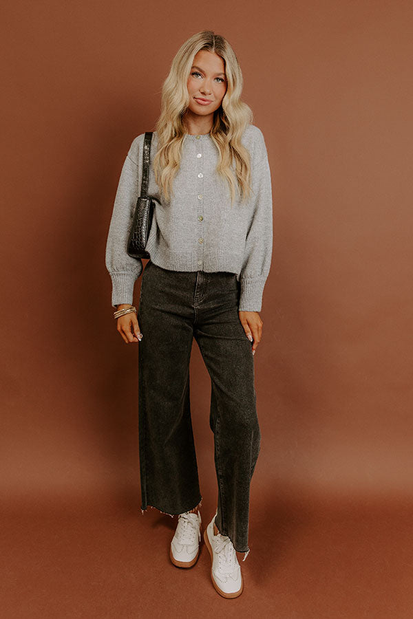 Bistro Cutie Knit Cardigan in Grey Image - 2