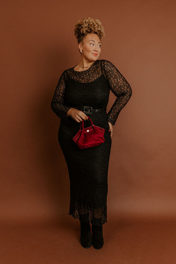 Twilight Muse Lace Maxi Dress in Black Curves Image - 3