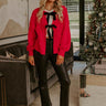 Cranberry Martini Front Tie Knit Cardigan Image - 1