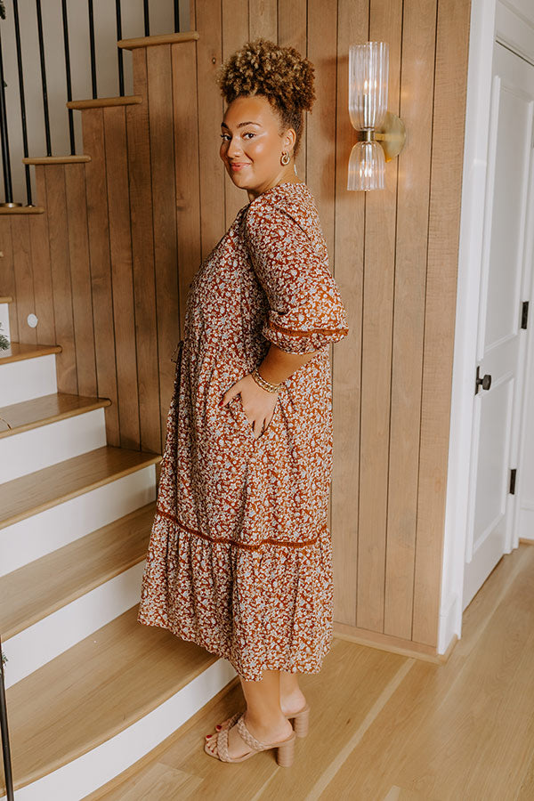 Villa Retreat Floral Midi Dress Curves Image - 4