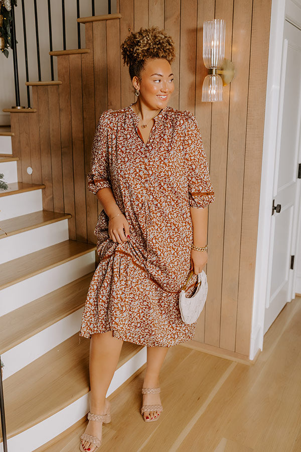 Villa Retreat Floral Midi Dress Curves Image - 5