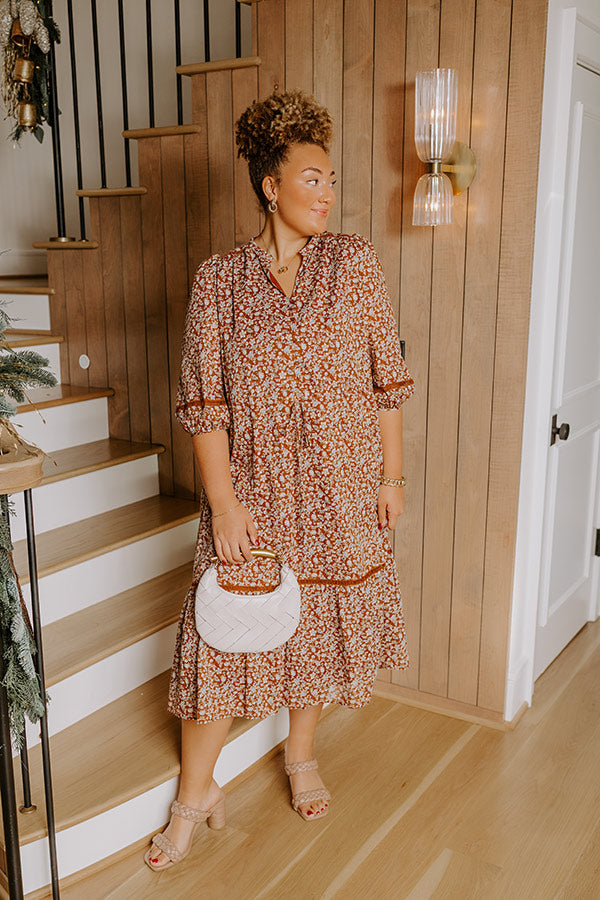 Villa Retreat Floral Midi Dress Curves Image - 2