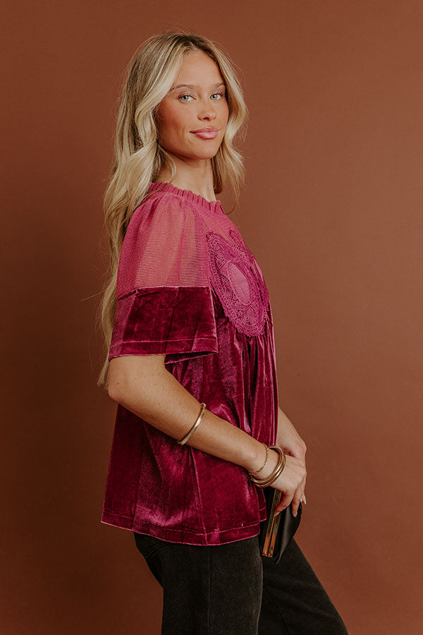 Delicate Daze Velvet Top in Vineyard Grape Image - 5