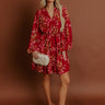 Luxury Excursions Floral Mini Dress in Red Image - 1