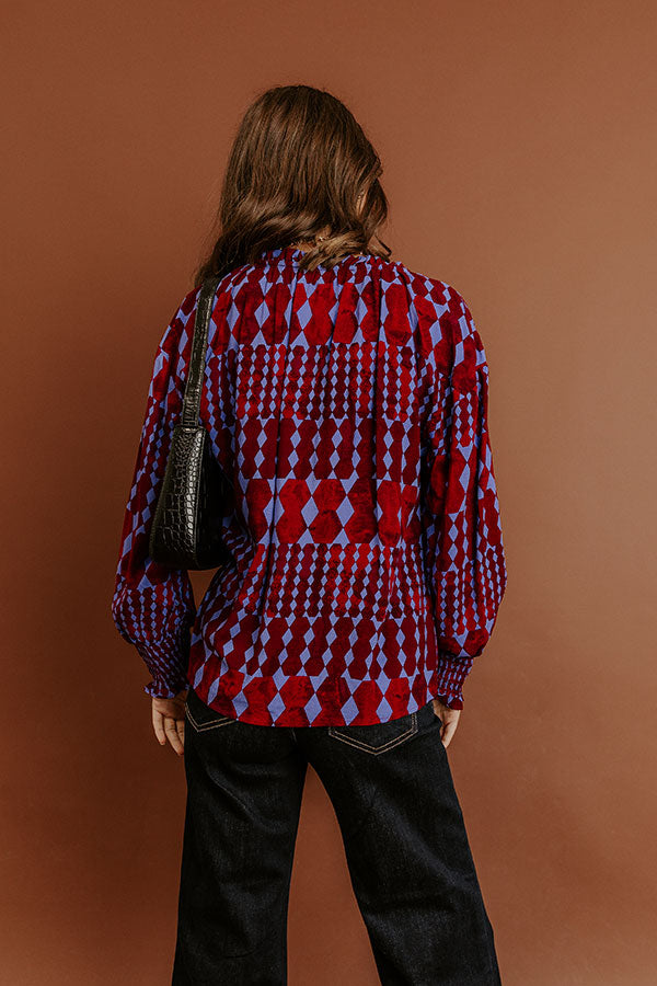 Soho Stroll Shift Top in Wine Image - 5