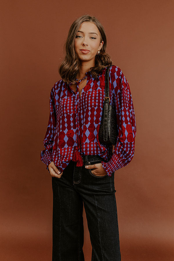 Soho Stroll Shift Top in Wine Image - 2