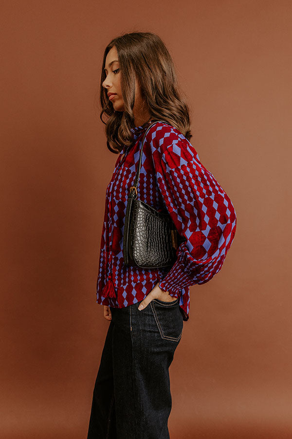 Soho Stroll Shift Top in Wine Image - 4