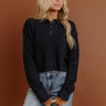 The Storyline Cable Knit Sweater Top in Navy Image - 1