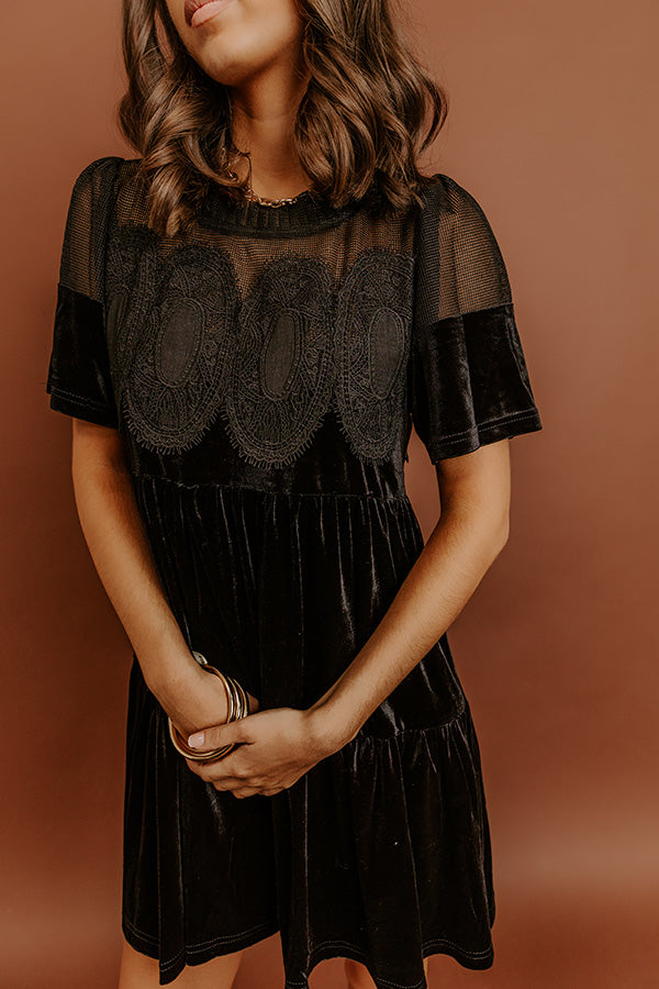 Delicate Daze Velvet Mini Dress Image - 3