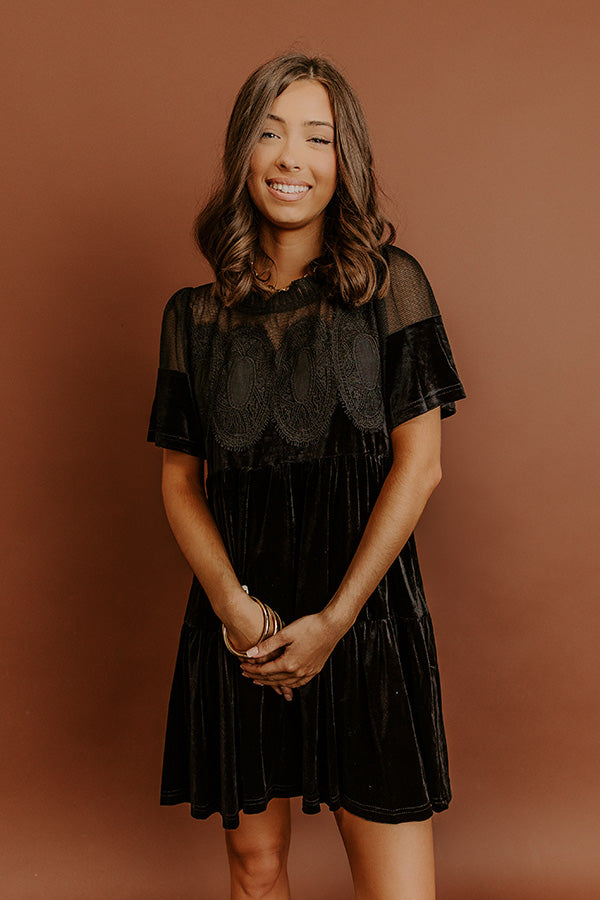 Delicate Daze Velvet Mini Dress Image - 4